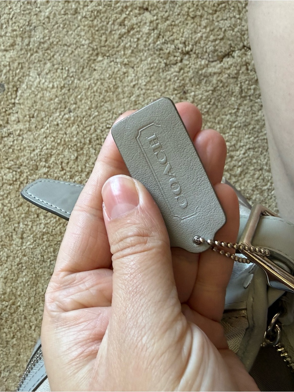 Coach Gray Signature Crossbody Hobo Bag - Picture 8 of 9